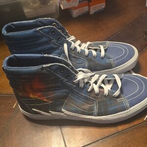 Blue High-Top Sneakers with White Laces Vans
